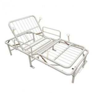 Cama hospitalaria manual de 4 secciones de acero esmaltado