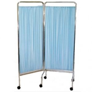 Biombo de dos hojas de acero acabado cromado
